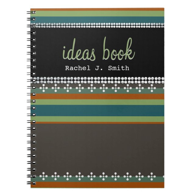Caderno Espiral Bloco de Notas do Livro de Ideias do Nome Personal (Frente)
