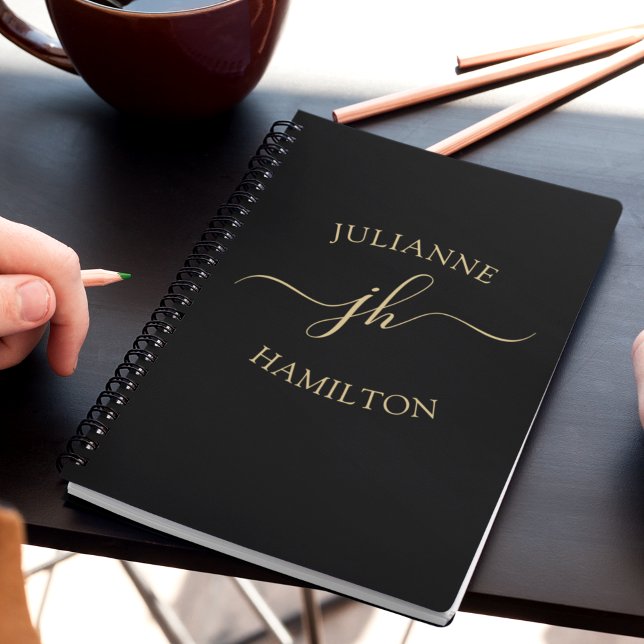 Caderno Espiral Bloco de Notas do Nome do Script Inicial do Monogr (Criador carregado)