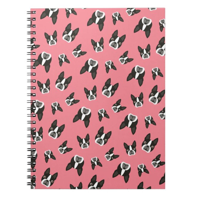 Caderno Espiral Bloco de notas do teste padrão de Boston Terrier - (Frente)
