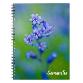 Caderno Espiral Bloco de notas espiral de flor azul