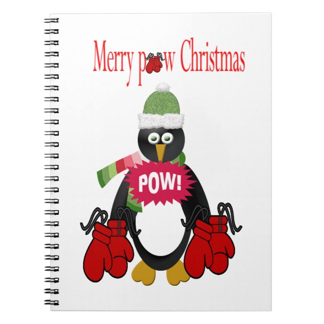 Caderno Espiral Bloco de Notas Espiral Pinguim de Natal (Frente)