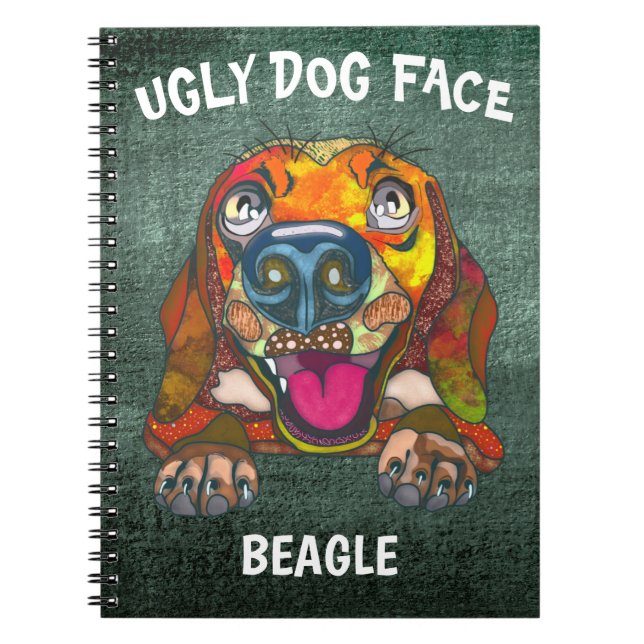 Caderno Espiral Bloco de notas feio de beagle exclusivo (Frente)