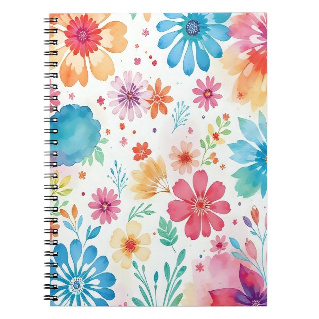 Caderno Espiral bloco de notas floral (Frente)