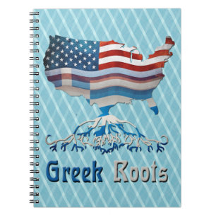 Caderno Espiral Bloco de notas grego das bandeiras americanas