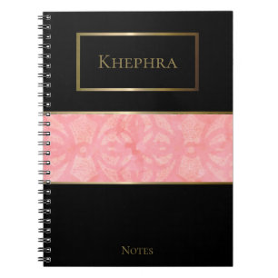 Caderno Espiral Bloco de notas Nome do Monograma da Cor de Água Ro