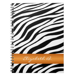 Caderno Espiral Bloco de Notas Personalizado com Faixa Laranja Zeb