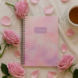 Caderno Espiral Bloco de Notas Personalizado Cor-de-Rosa Floral - 
