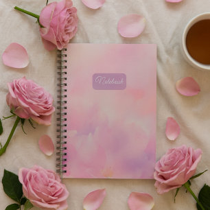 Caderno Espiral Bloco de Notas Personalizado Cor-de-Rosa Floral - 