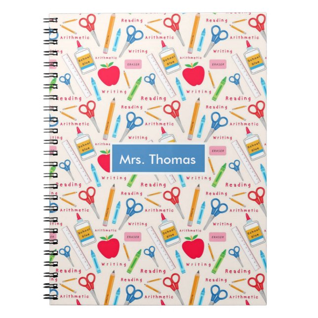 Caderno Espiral Bloco de Notas Personalizado da Escola Grammer (Frente)
