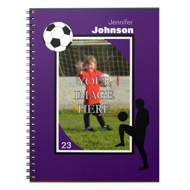 Caderno Espiral Bloco de Notas Personalizado de Futebol (Frente)