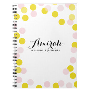 Caderno Espiral Bloco de Notas Personalizado do Bolinhas Confetti 