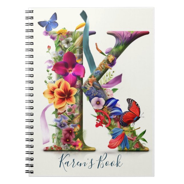 Caderno Espiral Bloco de notas personalizado K (Frente)