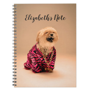 Caderno Espiral Bloco de Notas Personalizado Shih Tzu Cute Laughin