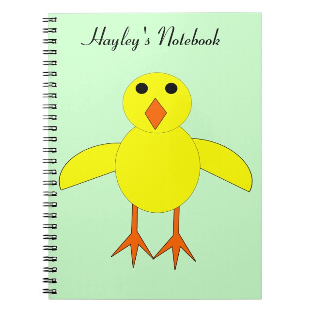 Caderno Espiral Bloco de notas personalizável do Pintinho de Pásco (Frente)