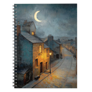 Caderno Espiral Bloco de Notas Silencioso da Moon Crescent