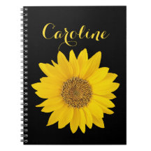 Bloco de notas Sunflower com nome personalizado