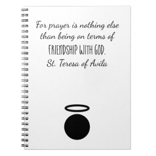 Caderno Espiral Bloco de Notas Teresa de Avila Quote