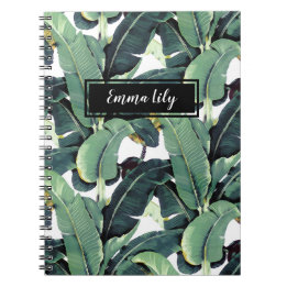 Caderno Espiral Bloco de Notas Tropical de Banana Deixa Palm