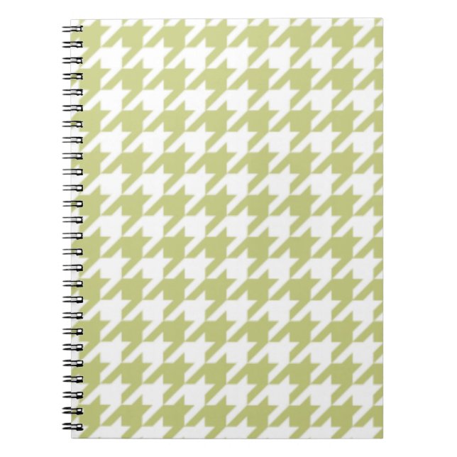 Caderno Espiral Bloco de notas verde de Houndstooth do Linden (Frente)