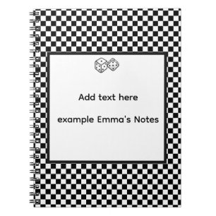 Caderno Espiral Bloco de Notas Xadrez Preto e Branco Pers Editáv
