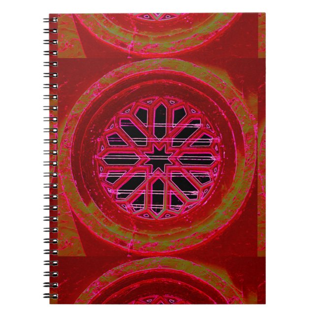 Caderno Espiral bloco mandala de janela (Frente)