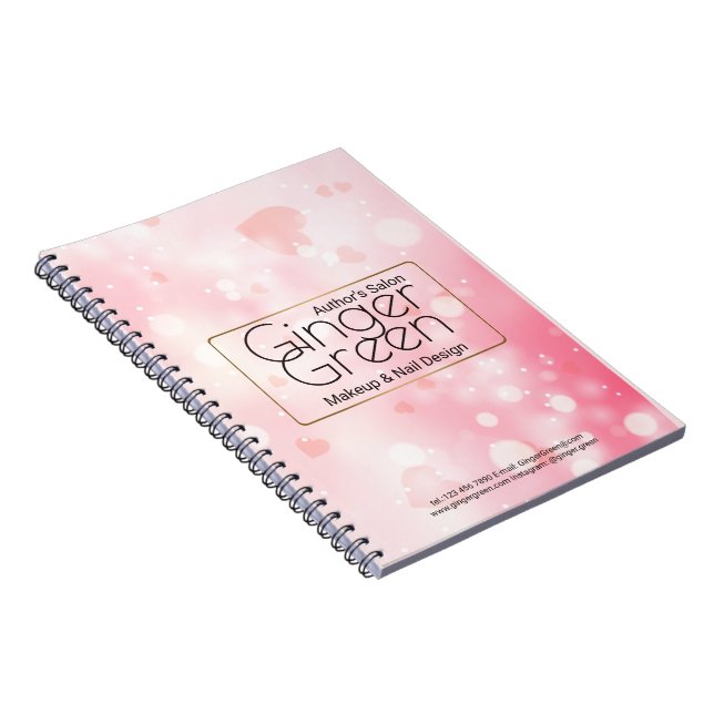 Caderno Espiral Bloco Rosa Elegante Simples (Lado Direito)