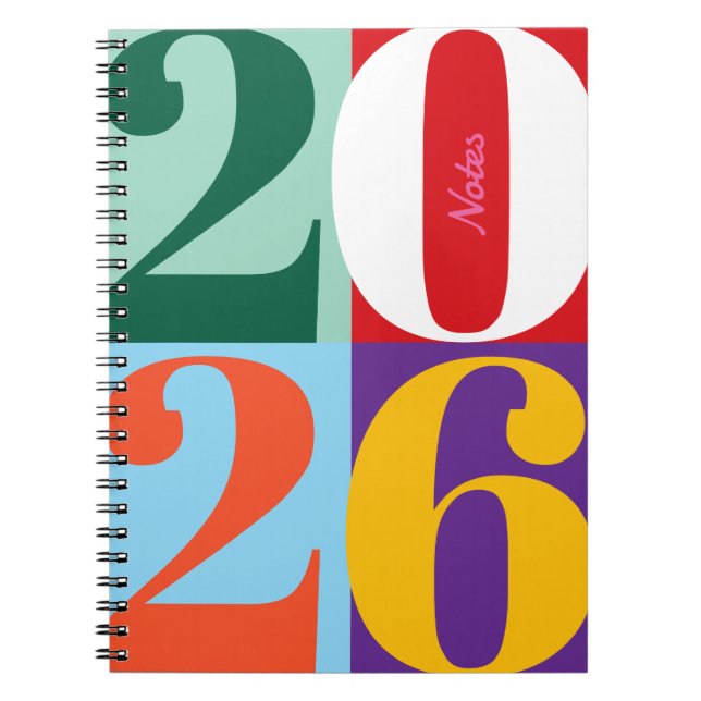Caderno Espiral Blocos de Ano Destacados Coloridos Título Personal (Frente)