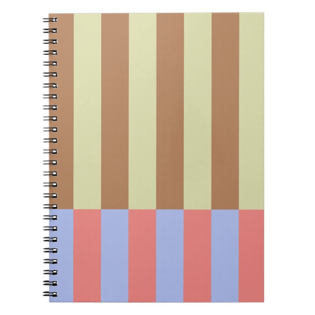 Caderno Espiral Blocos de Listras Pastel (Frente)