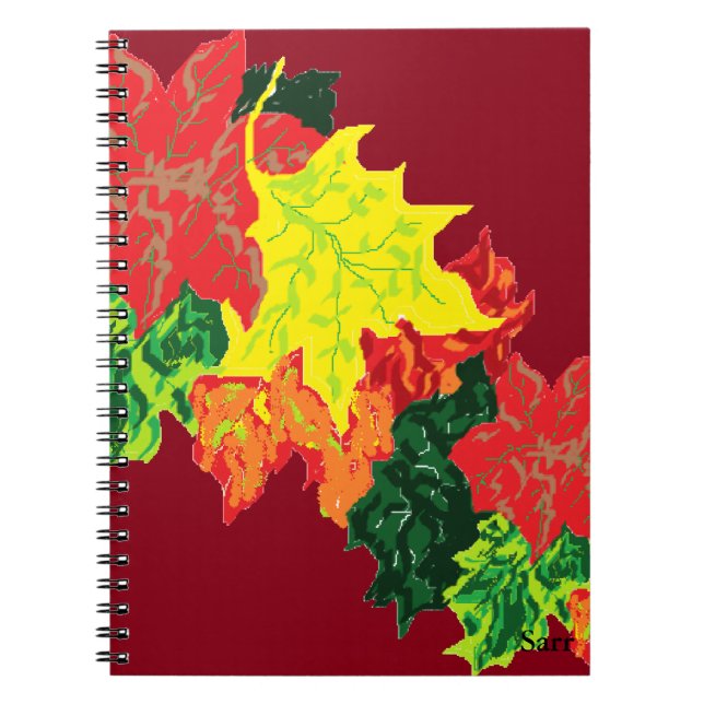 Caderno Espiral Blocos de Notas Folhas de Outono (Frente)