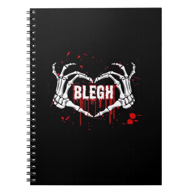 Caderno Espiral Bloody Bredown, Skeleton Heart Mãos Emo, Metalc (Frente)