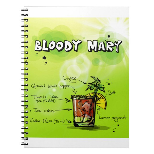 Caderno Espiral Bloody Mary Recipe (Frente)