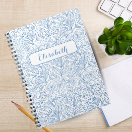 Caderno Espiral Bloom onde você está plantado: Um Azul Personaliza