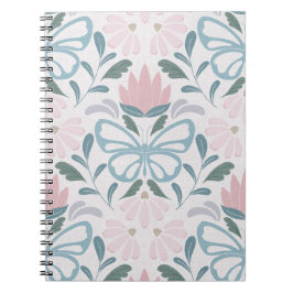 Caderno Espiral Blooms de borboletas (Grande Escala)