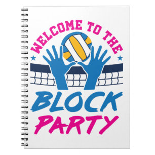 Caderno Espiral Bloqueador do Meio de Voleibol Bem-vindo ao Bloco