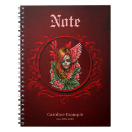 Caderno Espiral Blossom Gótico, o anjo das rosas.