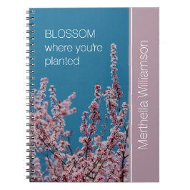 Caderno Espiral BLOSSOM Inspiracional Personalizado ONDE PLANTADO