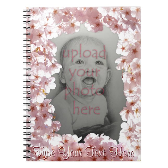 Caderno Espiral Blossom Notebook Personaliza Livro de Flores Rosa (Frente)