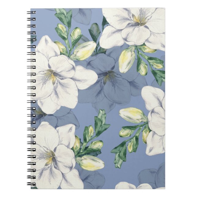 Caderno Espiral Blue and White Flower Pattern | Notebook Journal (Frente)
