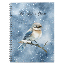 Caderno Espiral Blue Bird on a Tree Branch