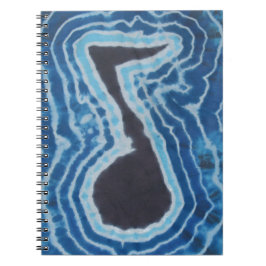 Caderno Espiral Blue Black Music Note Tie Dye