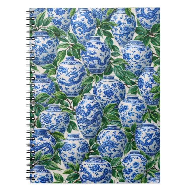 Caderno Espiral Blue Chinese Porcelain Ginger Jar (Frente)