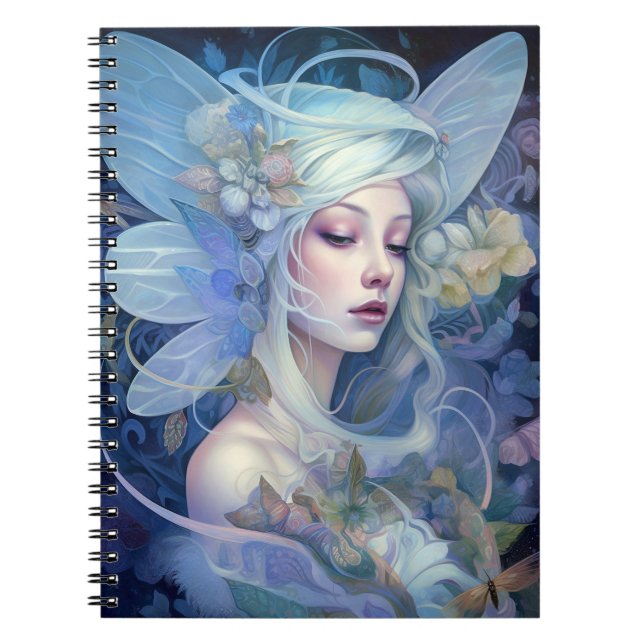 Caderno Espiral Blue Fairy Fantasy Art (Frente)