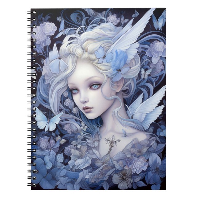 Caderno Espiral Blue Fairy Fantasy Art (Frente)