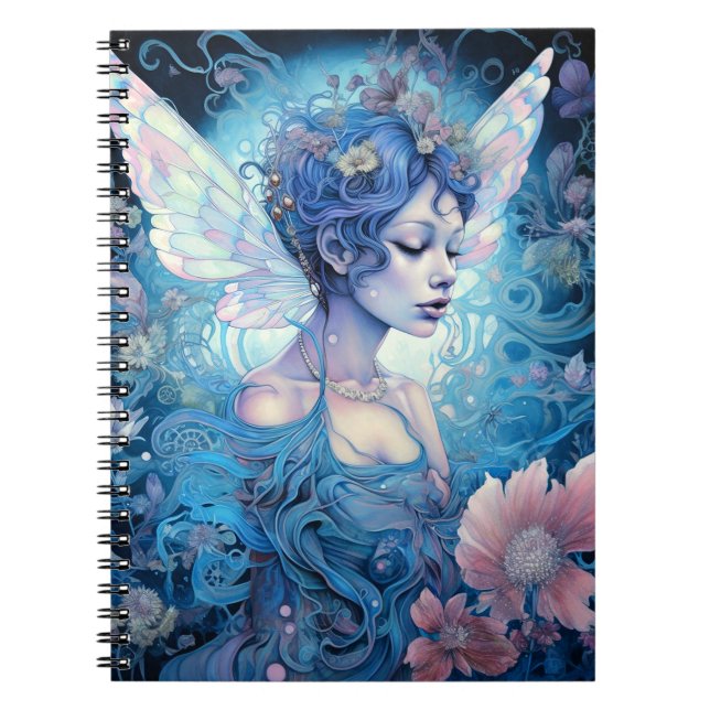 Caderno Espiral Blue Fairy Fantasy Art (Frente)