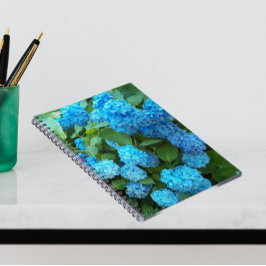 Caderno Espiral Blue Hydrangea Blooms Floral