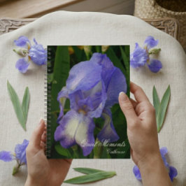Caderno Espiral Blue Iris Macro Photo Personalized Notebook Journa