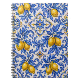 Caderno Espiral Blue Lemon Azulejo Tile
