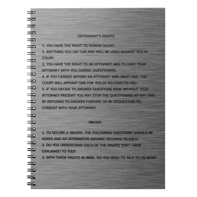 Caderno Espiral Blue Line fino & advertência e renúncia dos (Frente)