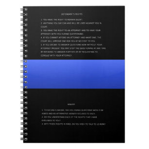 Caderno Espiral Blue Line fino & advertência e renúncia dos