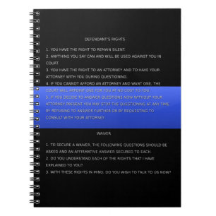 Caderno Espiral Blue Line fino & advertência e renúncia dos